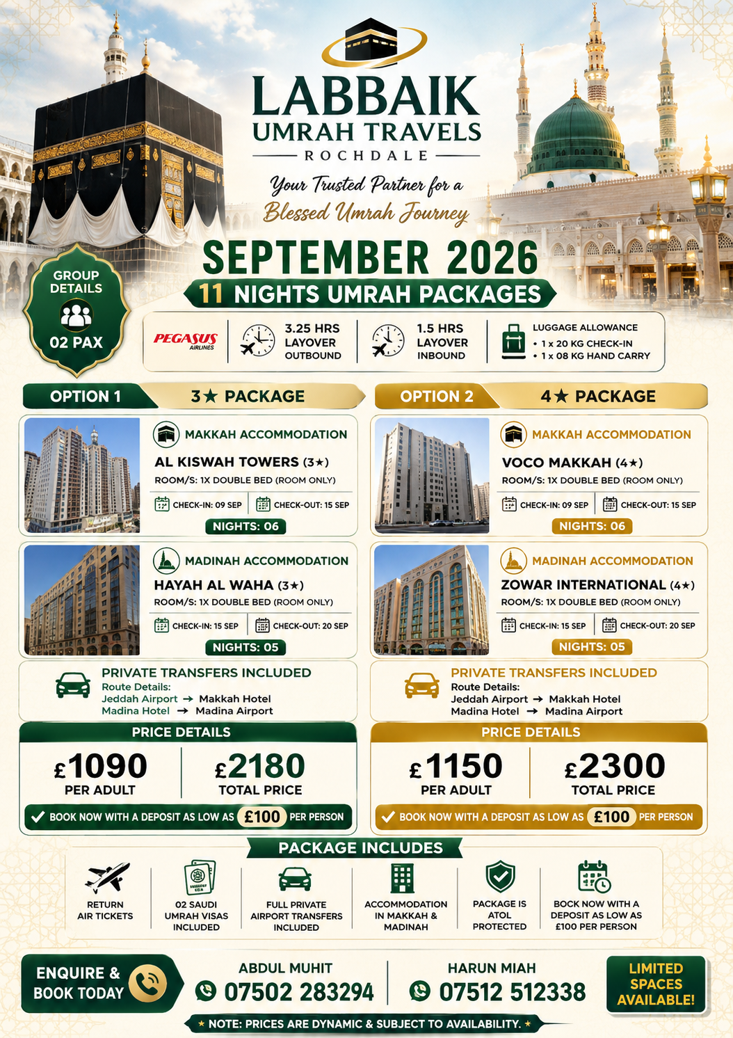 September 2026 Umrah Package