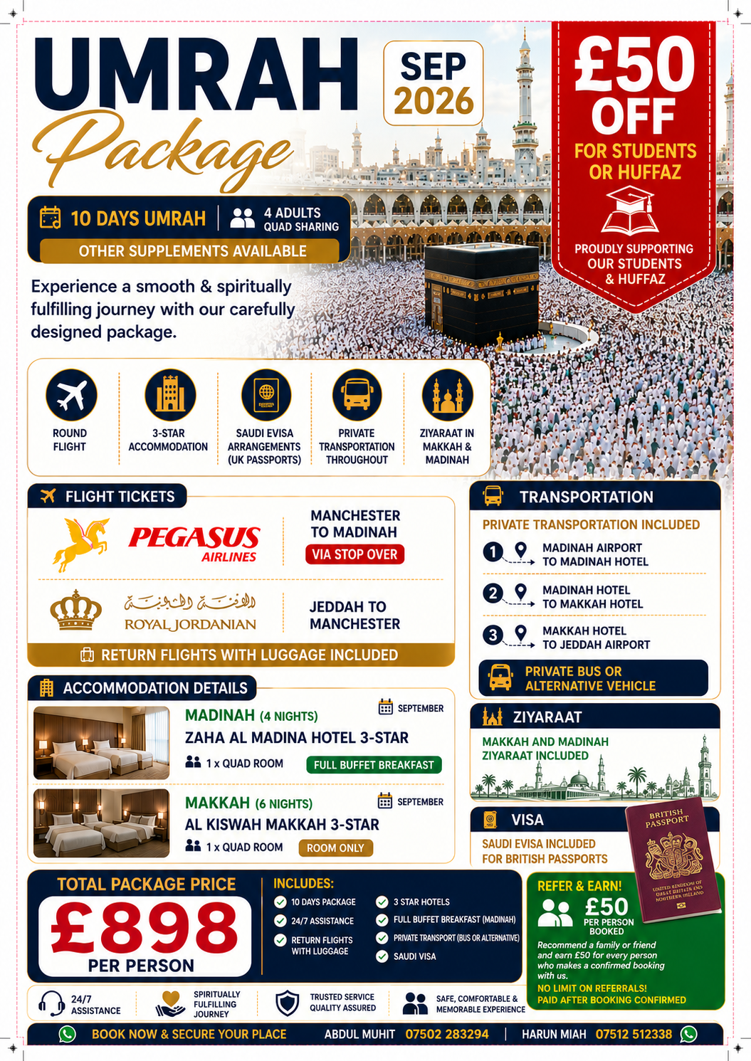 Economy Umrah Package - Manchester with Luggage - £898